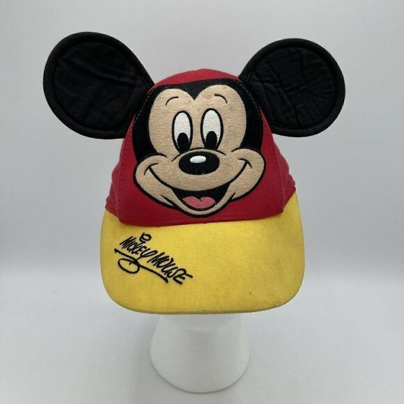 Disney Parks Mickey Mouse Red Hat With Ears Baseball Cap Toddler Embroidered - Picture 1 of 6